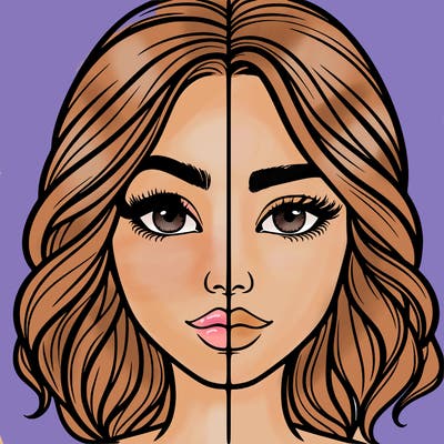 realistic girl split half