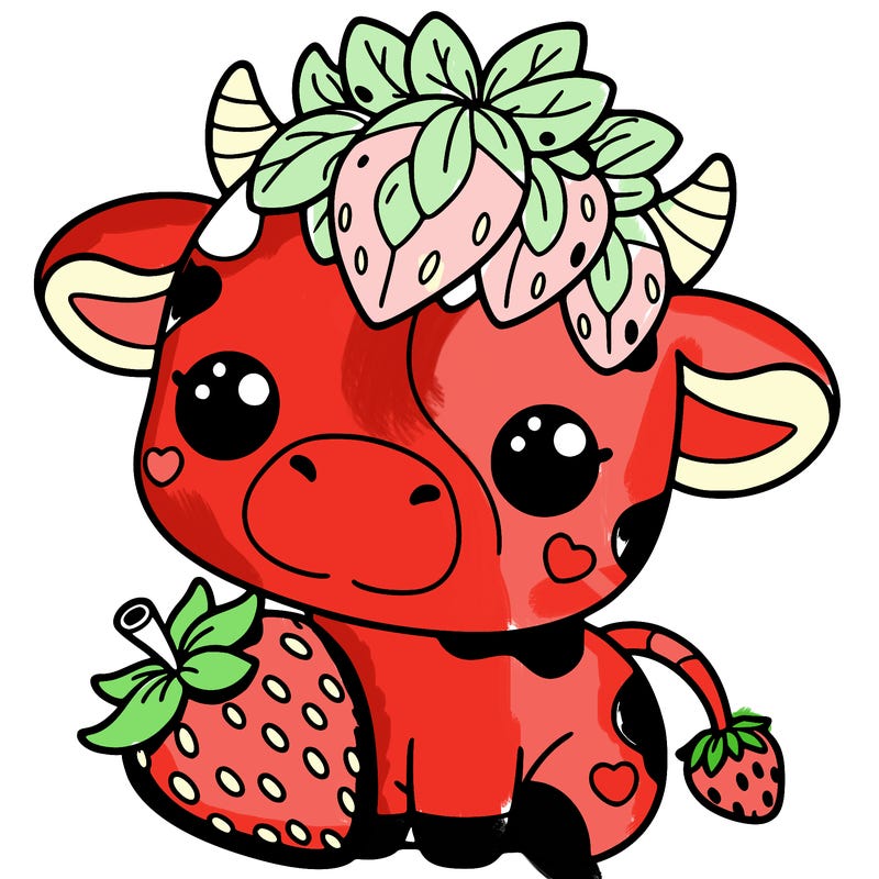 cute strawberry cow