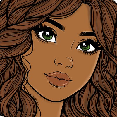 beautiful realistic girl close up to the camera with wavy hair,