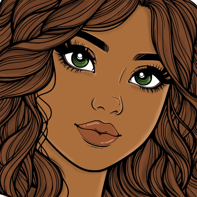 beautiful realistic girl close up to the camera with wavy hair,