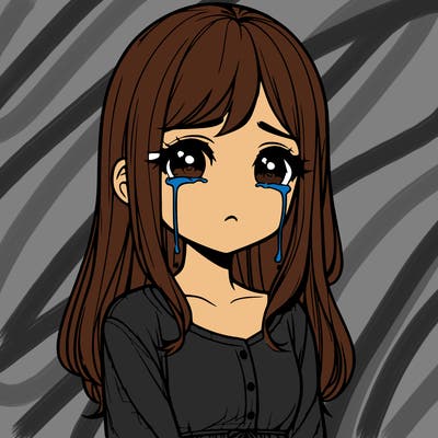 realistic girl crying