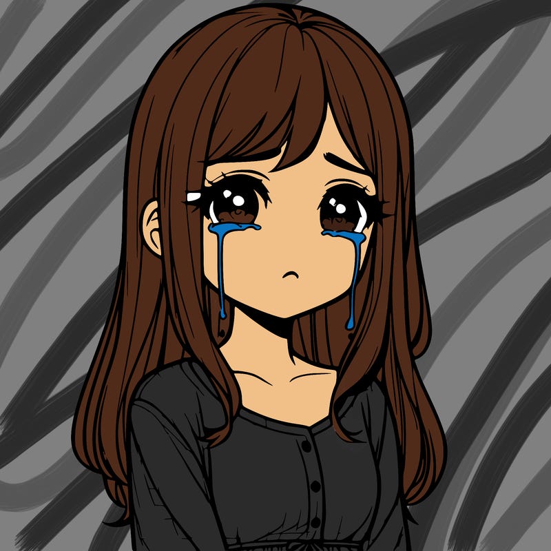 realistic girl crying