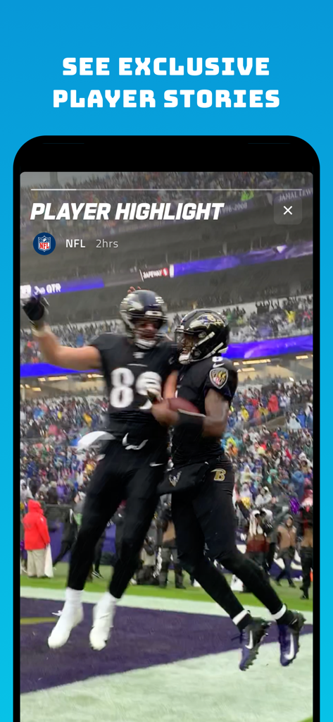 NFL Fantasy Football - NFL Fantasy Football app screen showing exclusive player stories and highlights