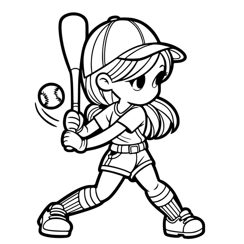 girl playing softball