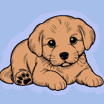 a cute realistic puppy