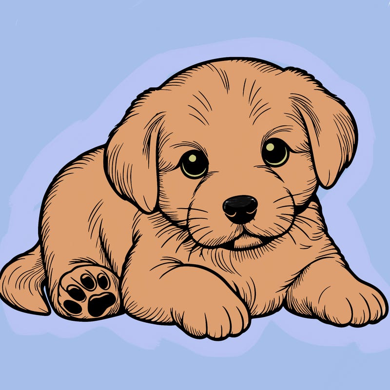 a cute realistic puppy