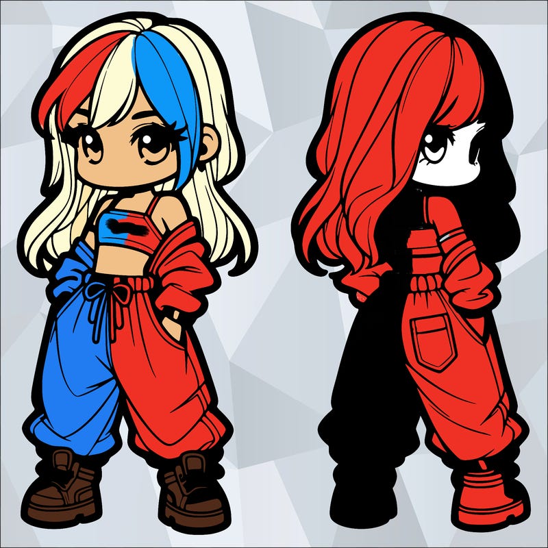 girl in crop top and baggy pants