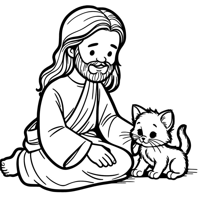jesus and a kitten