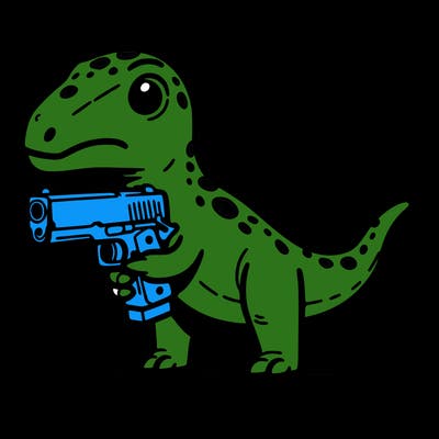 diasour with glock in his hand