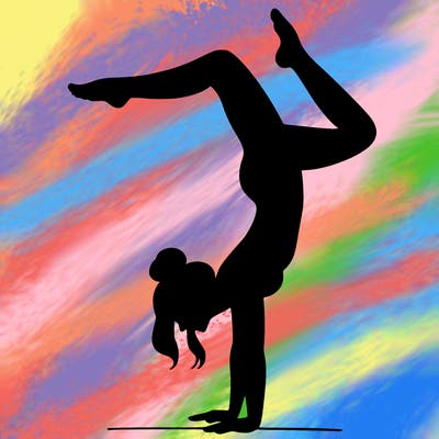 a woman doing a handstand