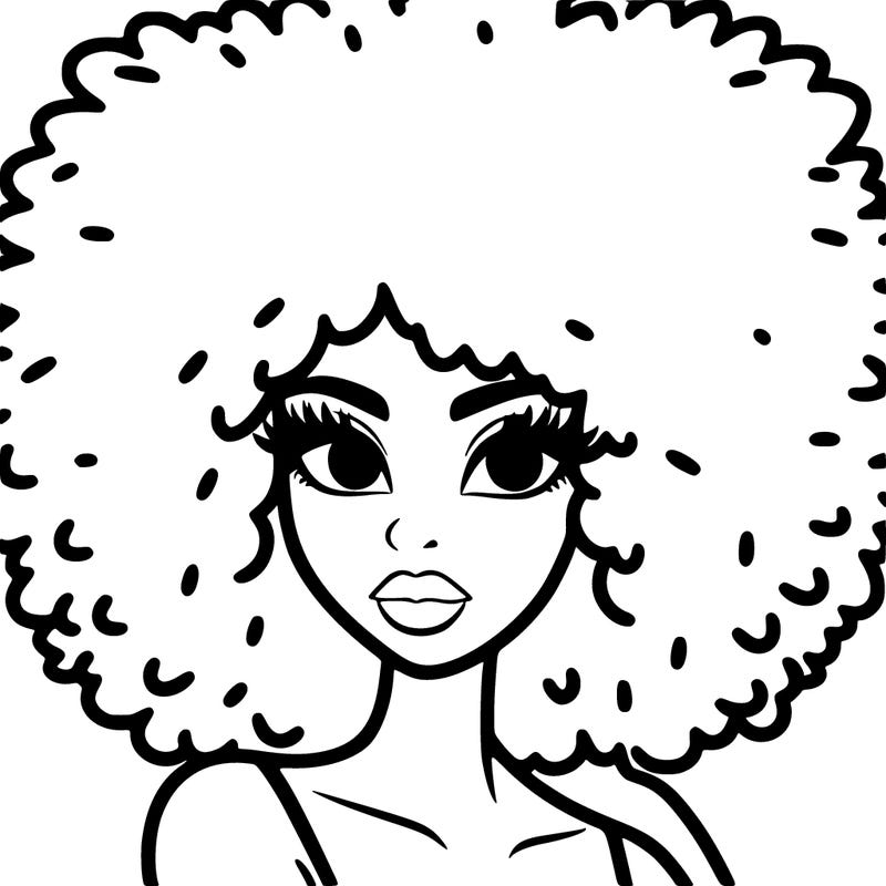 a woman with afro