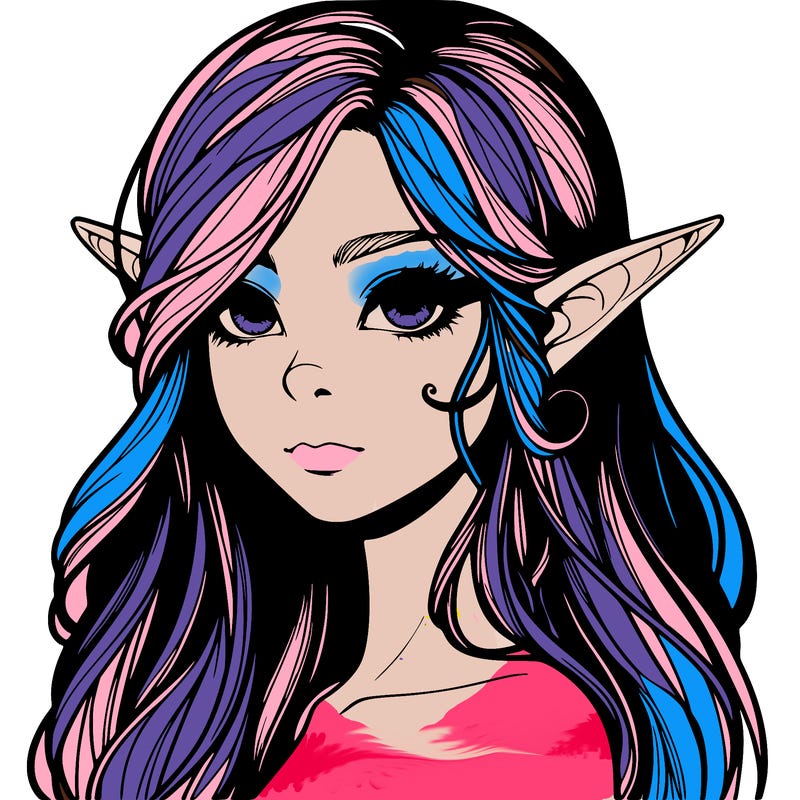 elf girl realistic dark fantasy
