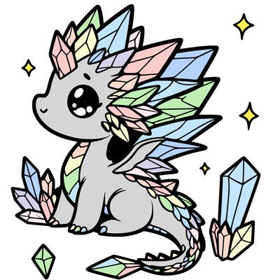 little cute crystal dragon