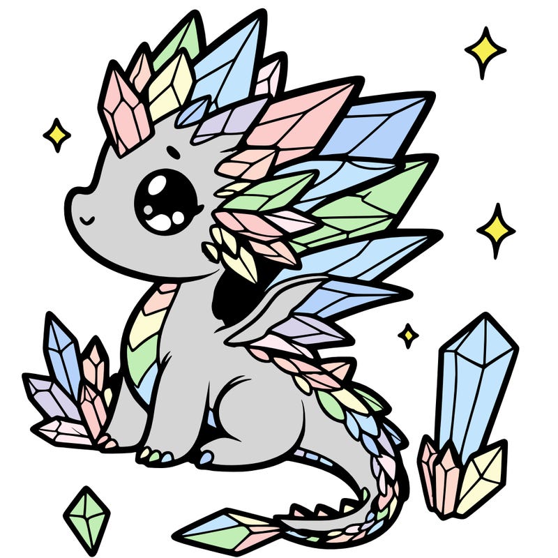 little cute crystal dragon