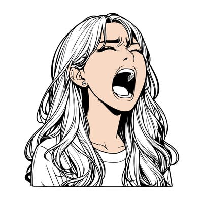 screaming realistic, girl