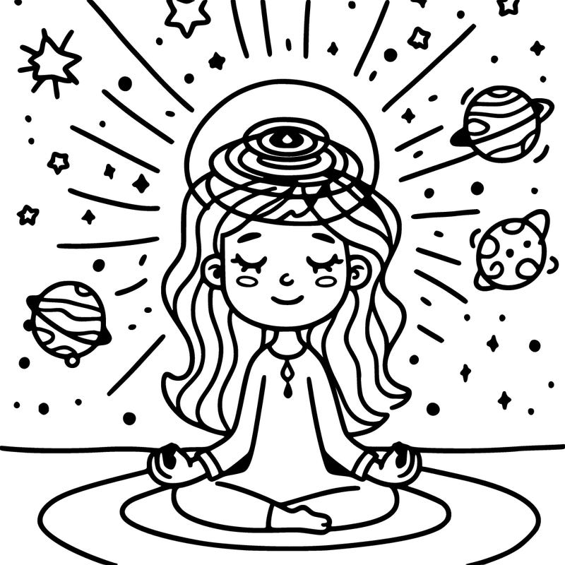 girl becoming one with the universe