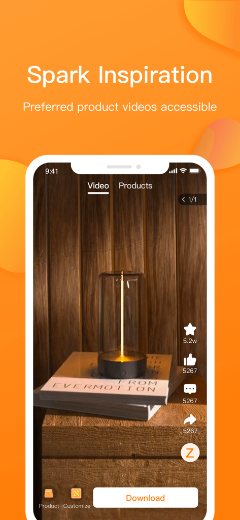 CJdropshipping app interface showing a product video for sourcing inspiration