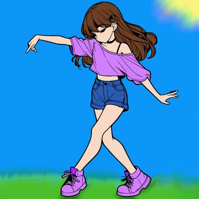 realistic girl danceing