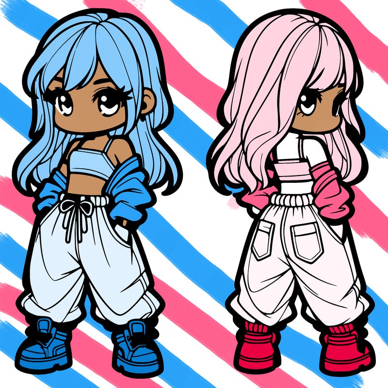 girl in crop top and baggy pants