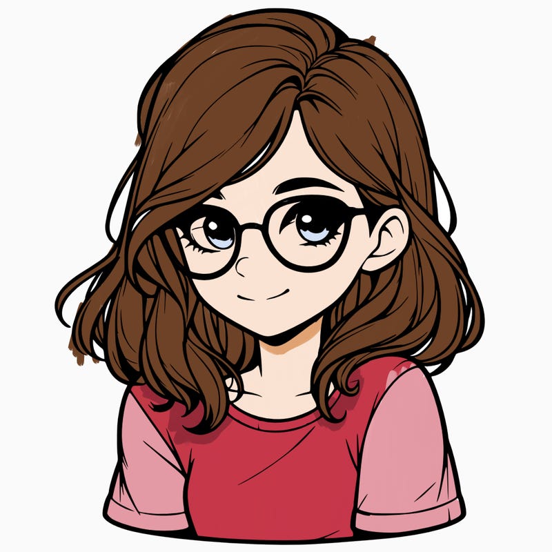 realistic girl with glasses