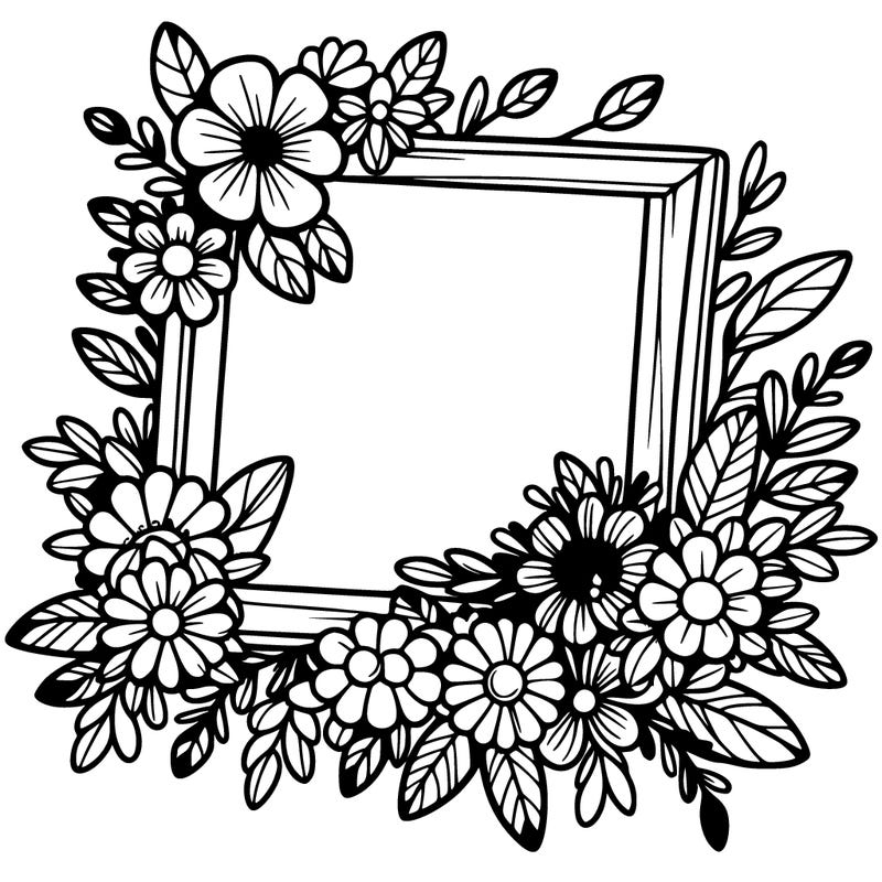 a frame out of some flowers