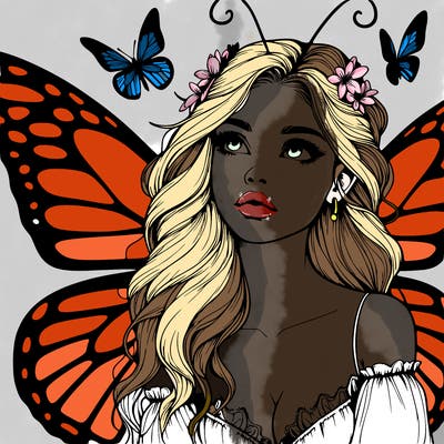 butterfly fairy realistic girl