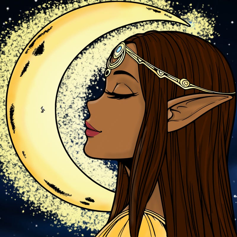 a realistic moon elf