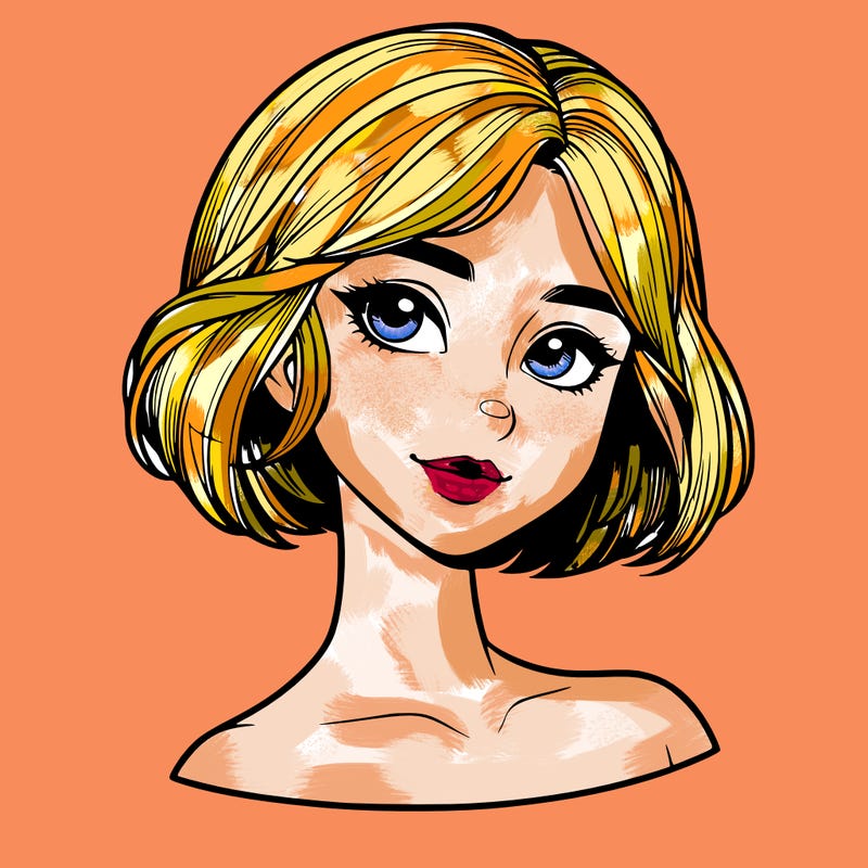 realistic girl with short hair