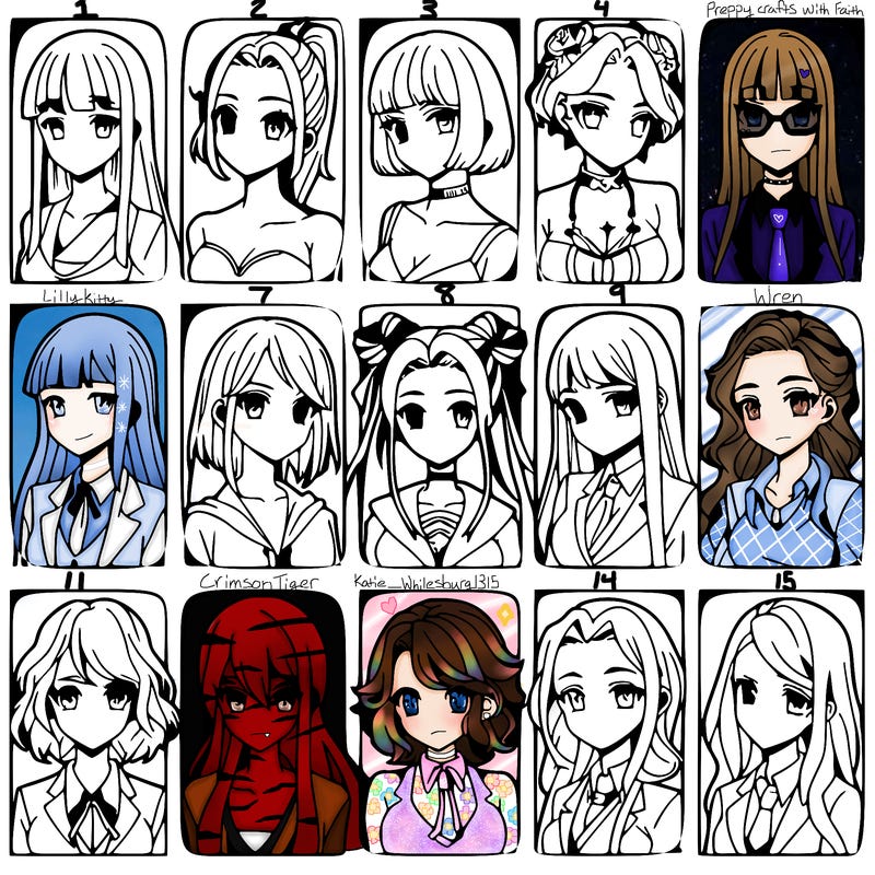 girls that look diffrent anime