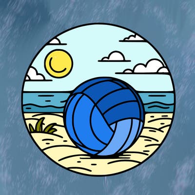 volleyball on a beach