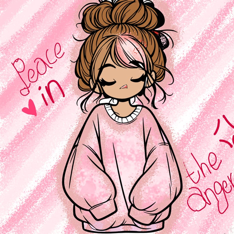 girl with baggy sweatshirt and messy bun