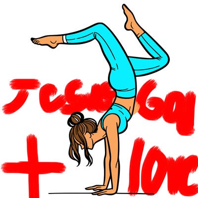a woman doing a handstand