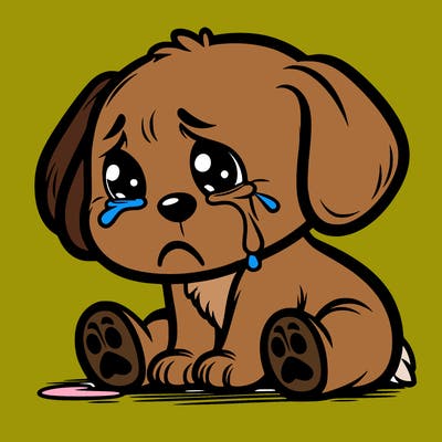 sad puppy crying