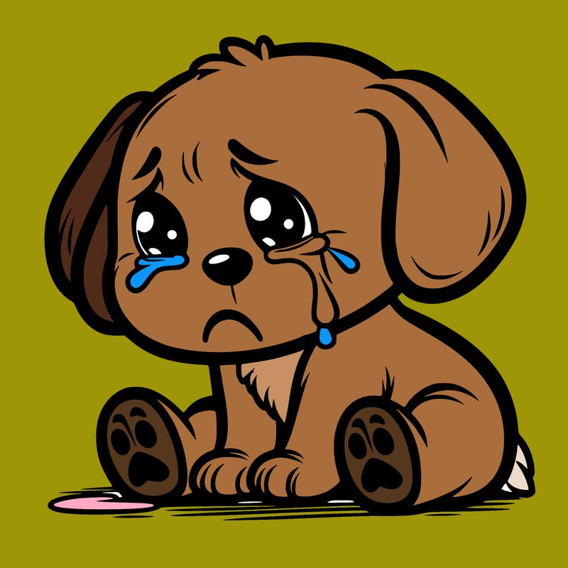 sad puppy crying