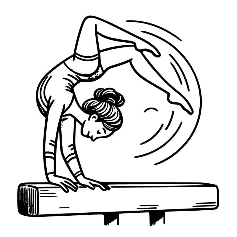 female gymnast doing a flip of the beam