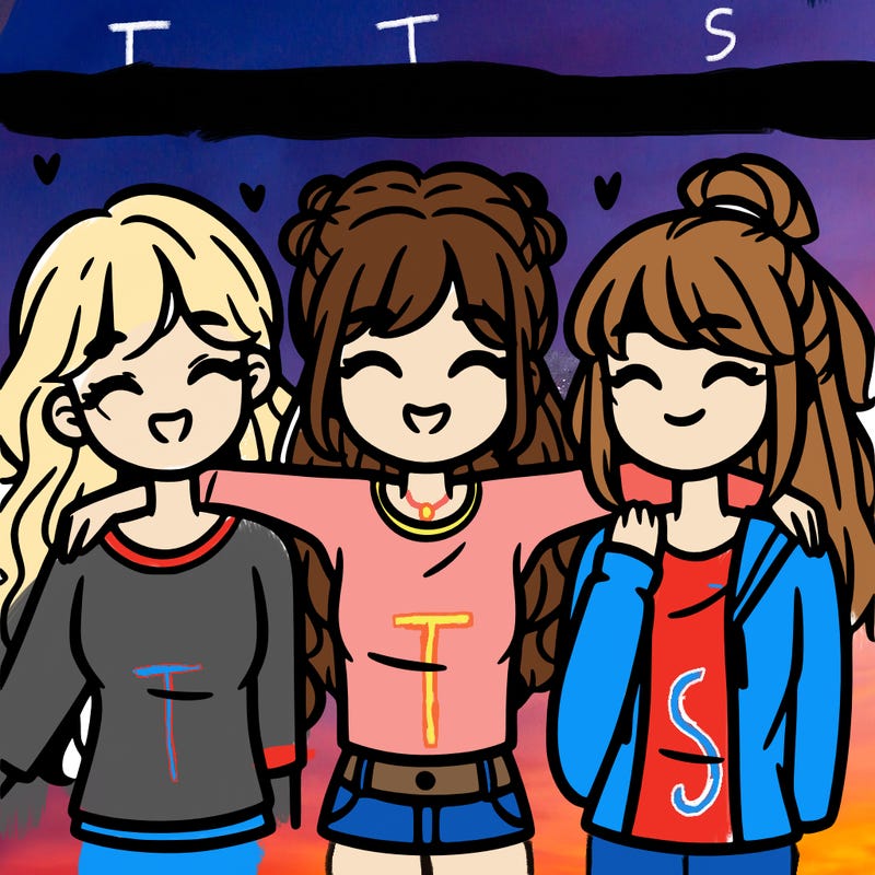 drawings of 3 best friends