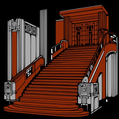 an grand art deco staircase