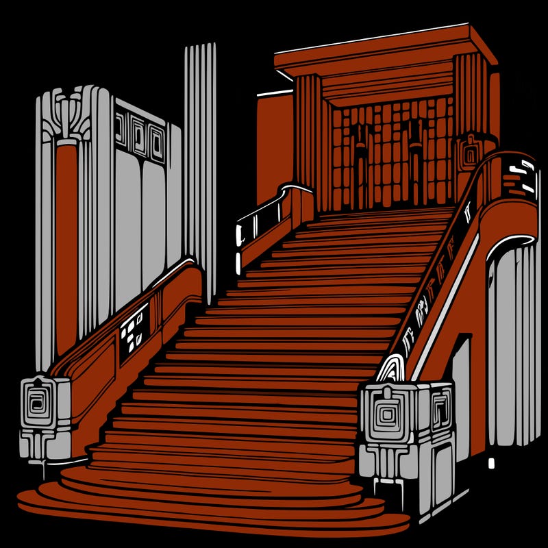 an grand art deco staircase