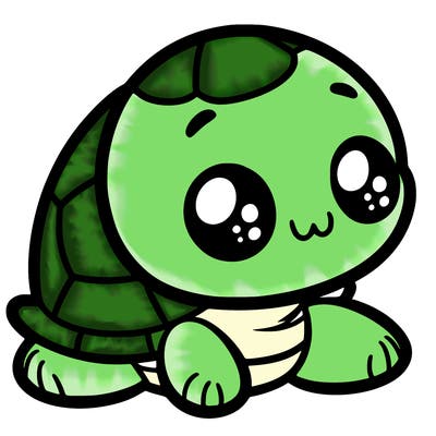 cute little animated turtle