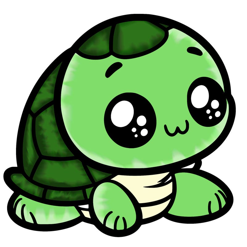 cute little animated turtle
