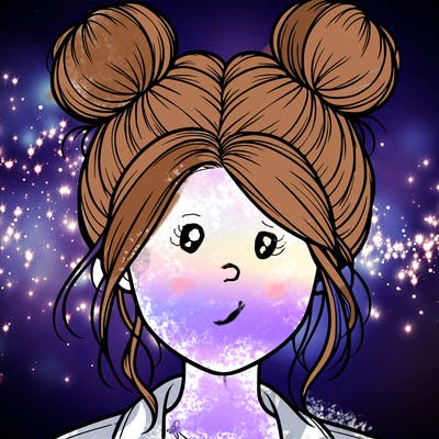 realistic girl with buns on the top of her hair