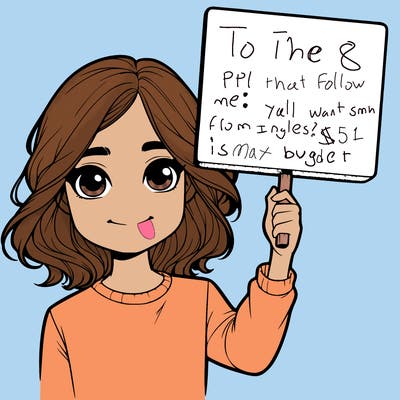 realistic girl holding up a sign