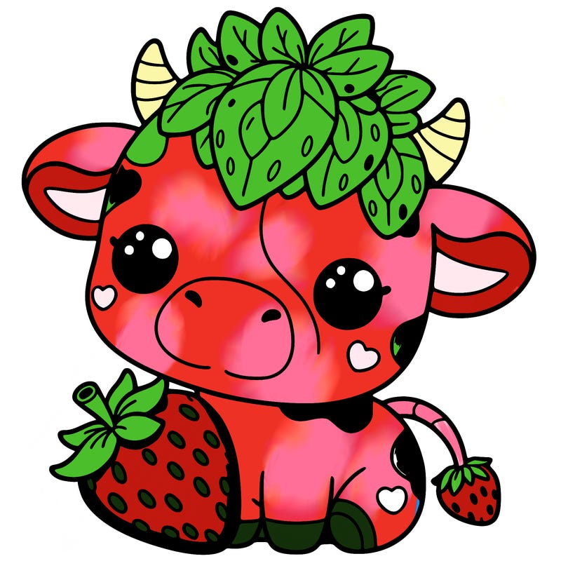 cute strawberry cow