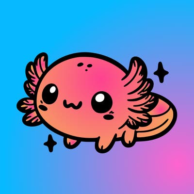 cute easy baby axolotl