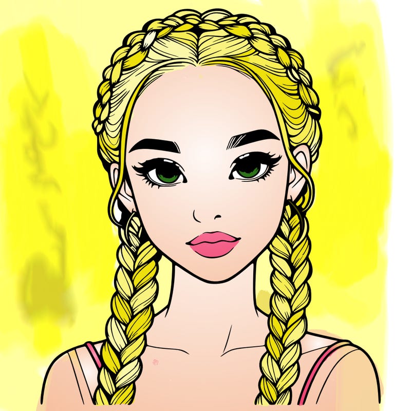 realistic girl with braids