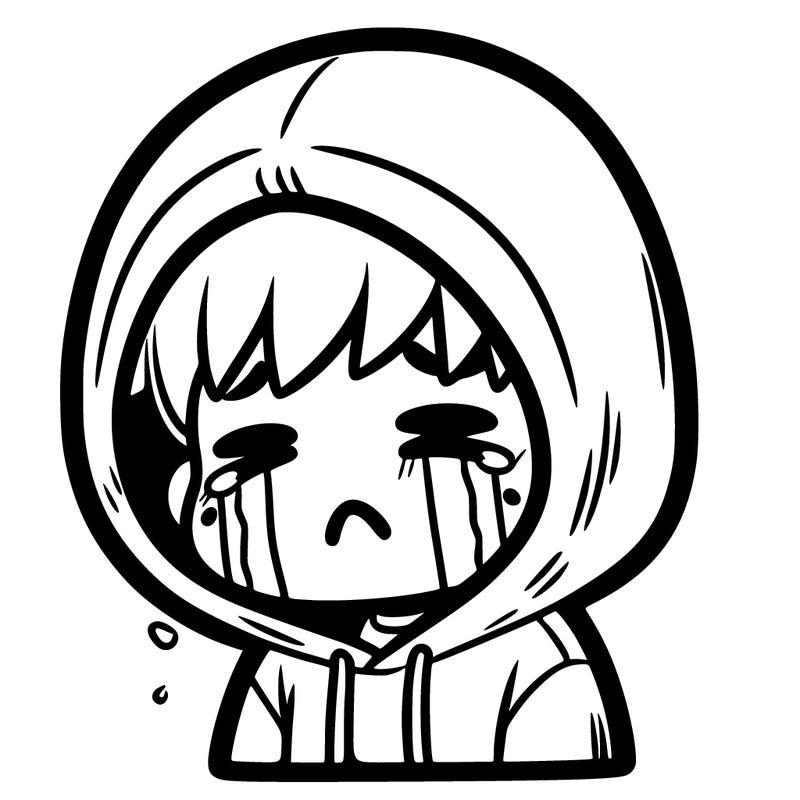 a boy crying in a hoodie