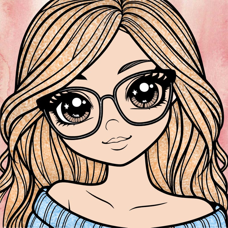 girl with beautiful eyes, hair, and glasses