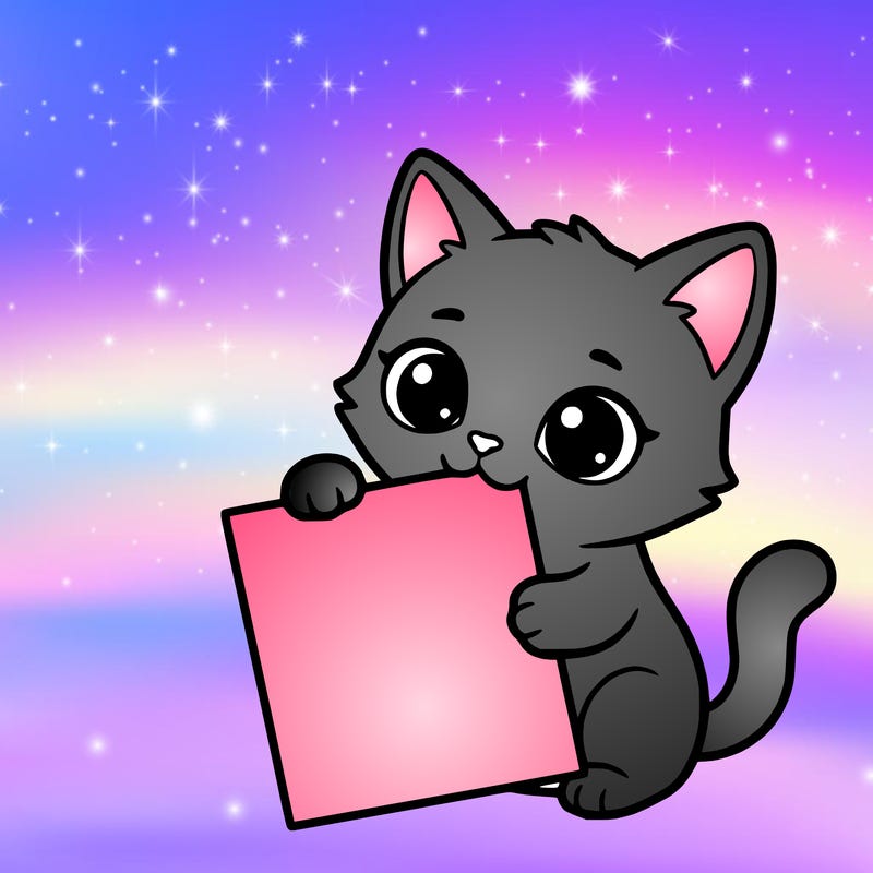 a small cat with a blank sheet of paper in its hand. the cat is sooooooo cute!