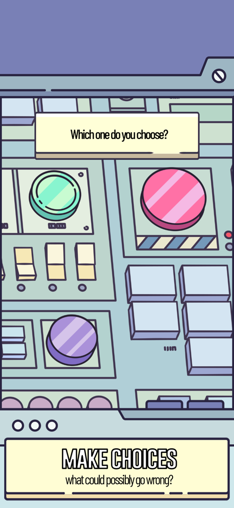 A World Without... Videogames - A cartoon-style control panel with colorful buttons and switches featuring the text Which one do you choose and Make Choices.