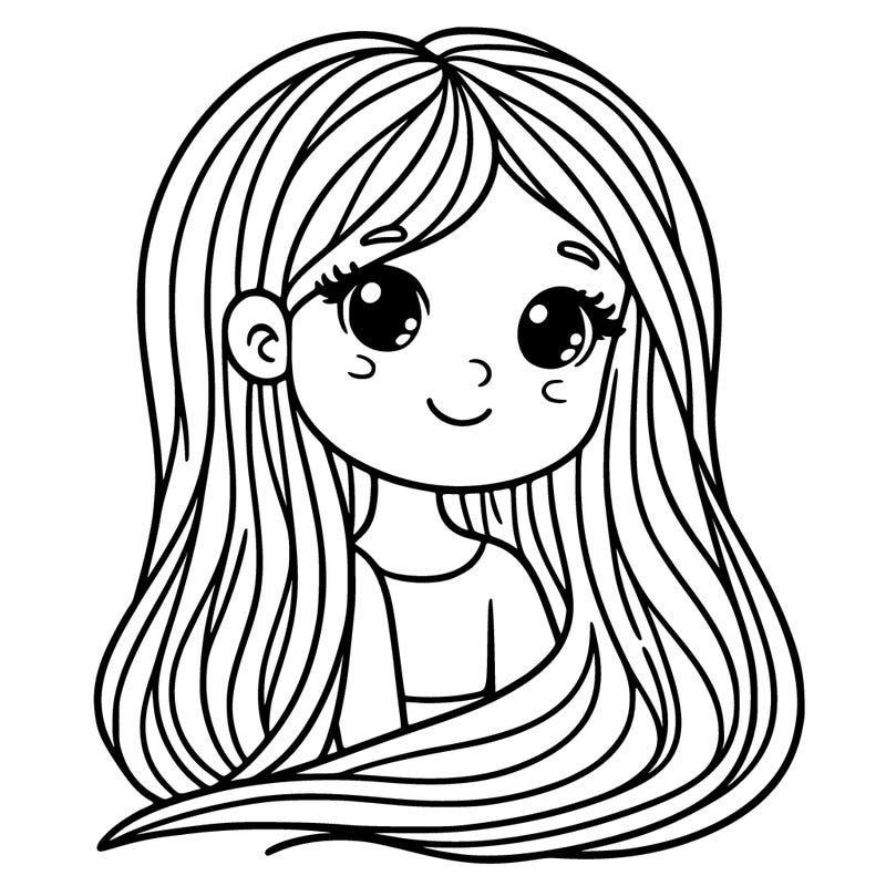 girl with very long hair